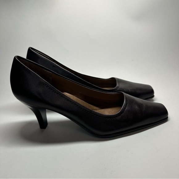 AEROSOLES Envy Heels Shoes Women's Size 8 M Dark Brown Leather Career Office - Picture 3 of 11
